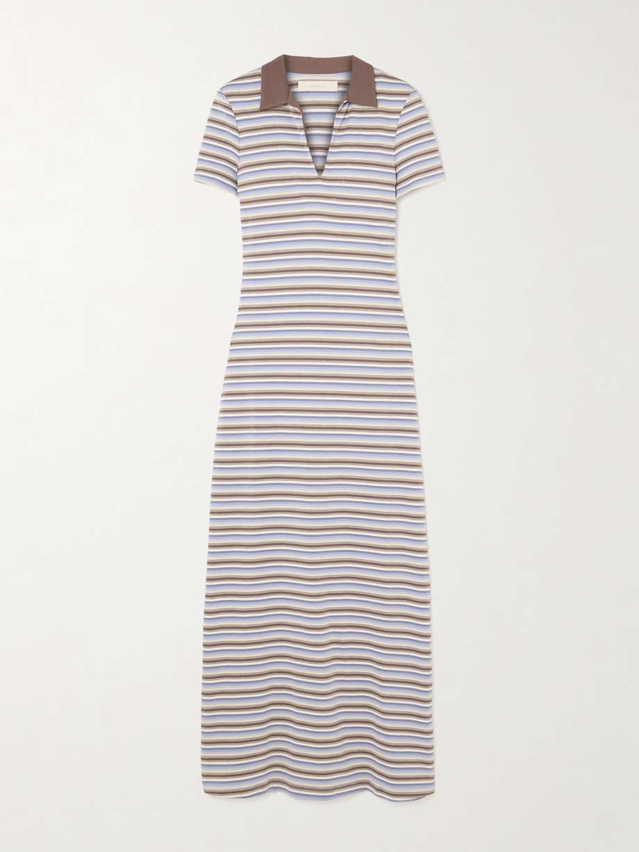 tiesse striped cotton-jersey midi dress