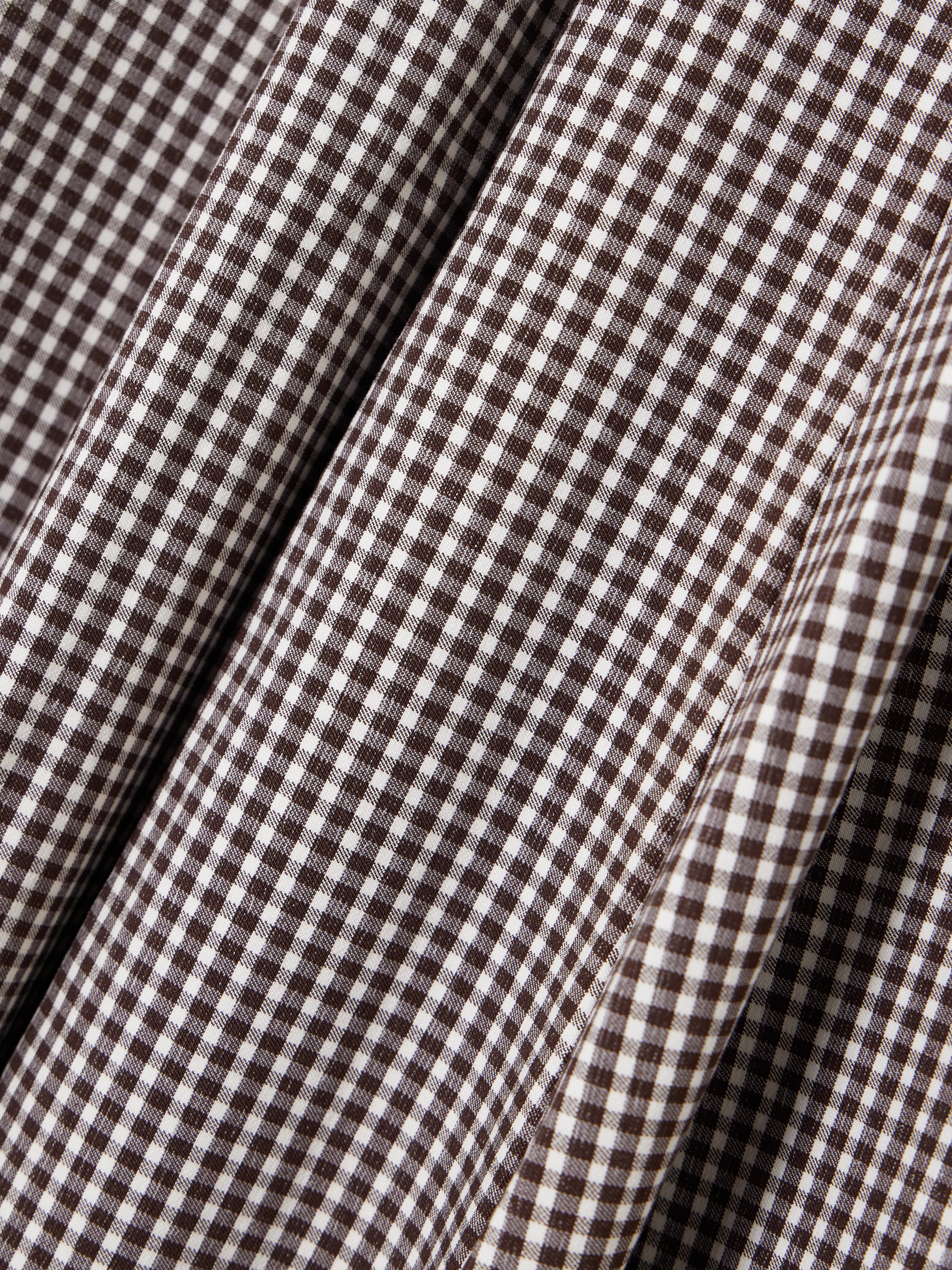 Staud Wells pleated gingham poplin midi dress