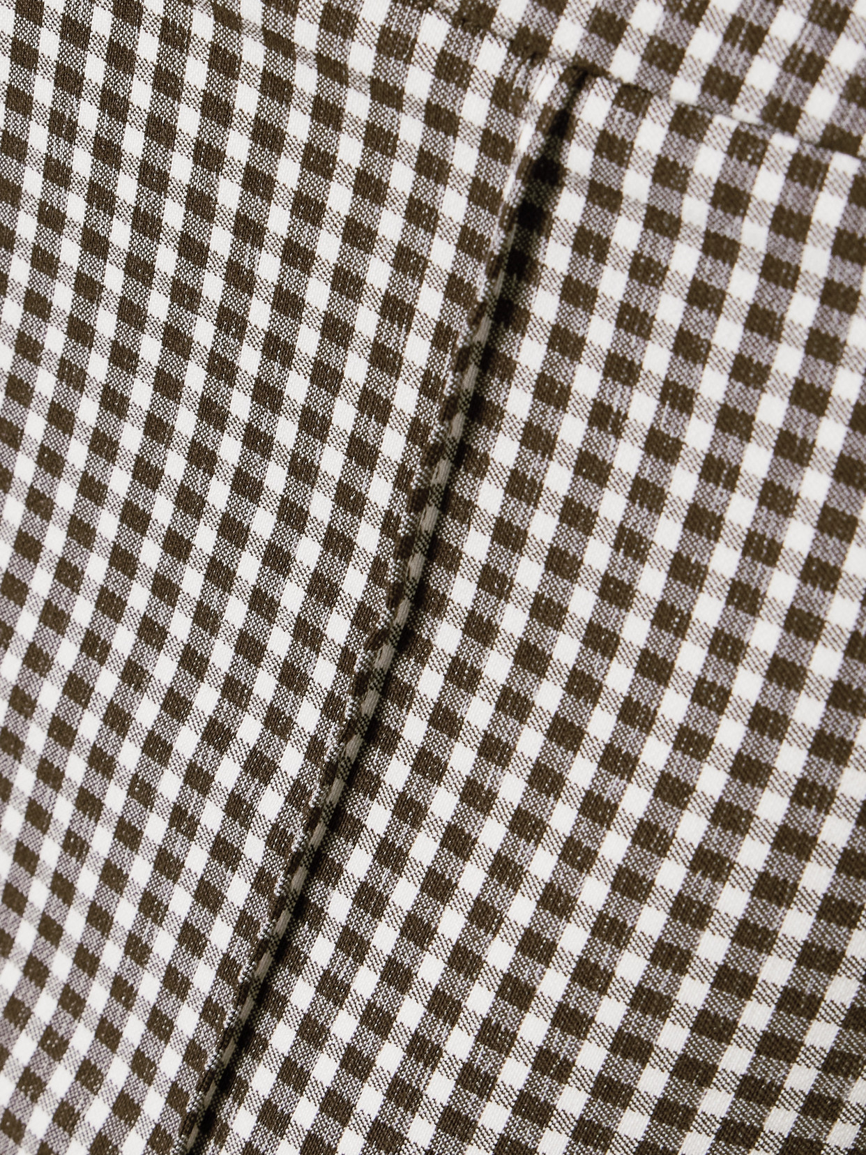 STAUD KNACK CROPPED GINGHAM STRETCH-CADY FLARED PANTS