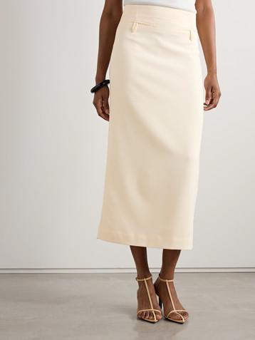 Staud Smith crepe midi skirt