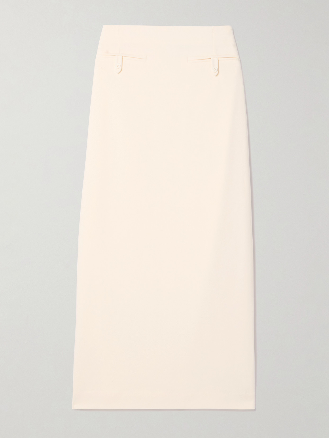 Staud Smith Crepe Midi Skirt In Ecru
