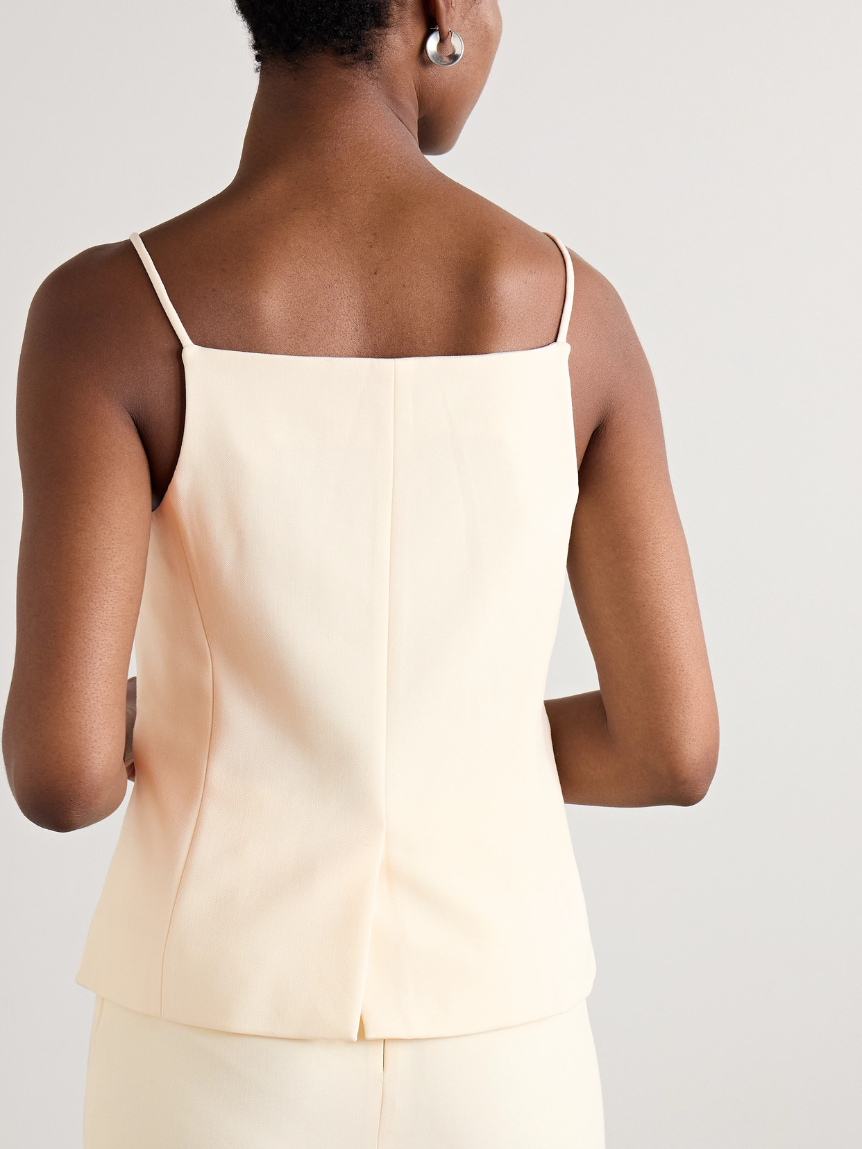 Staud Una Crepe Tank In Ecru