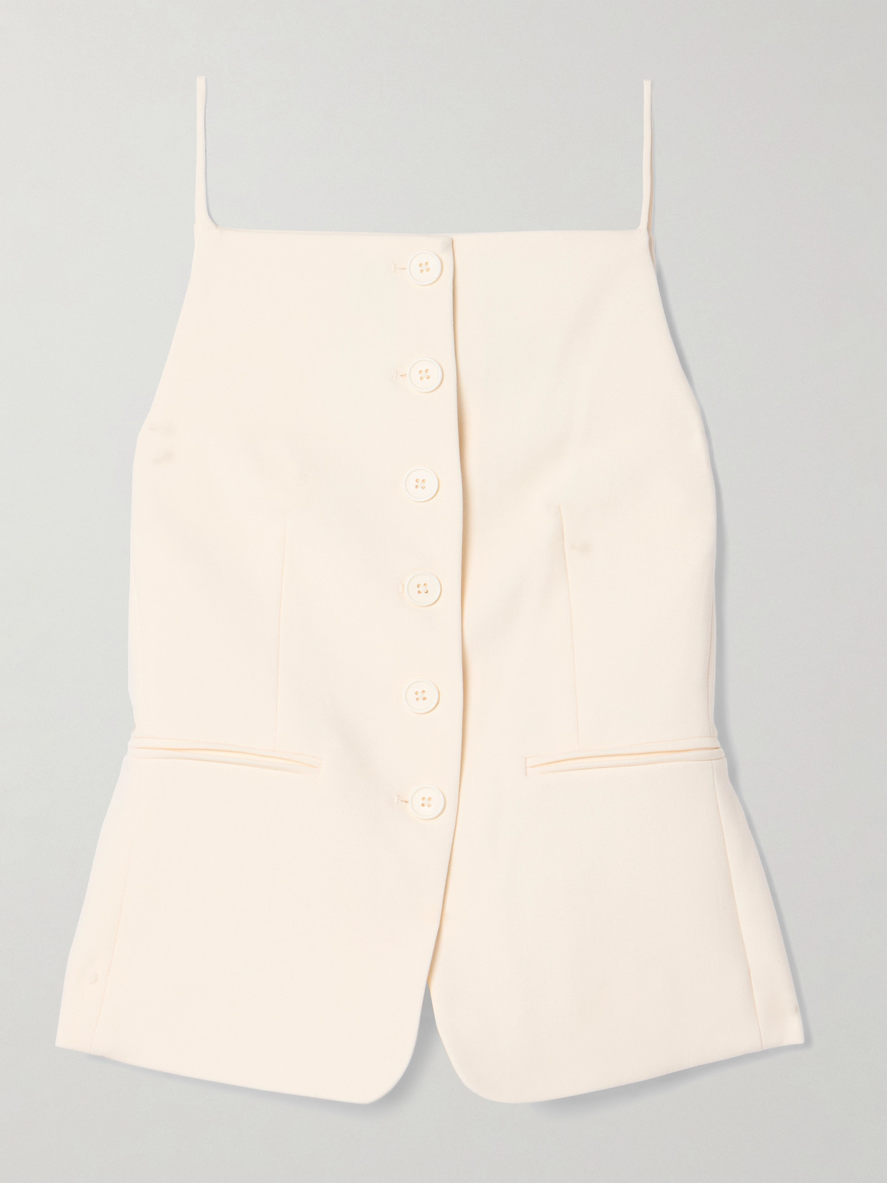 Staud Una Crepe Tank In Ecru