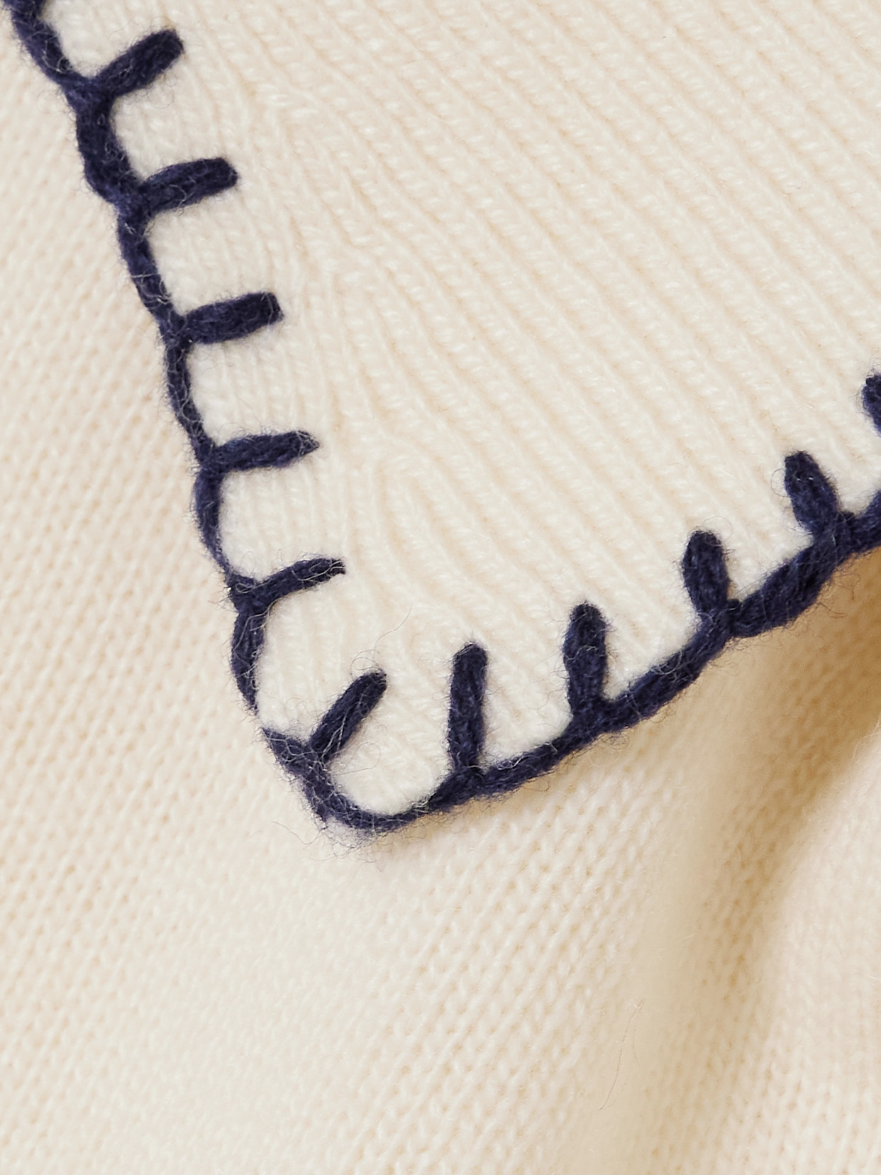 Staud Windsor Cropped Embroidered Wool-blend Polo Shirt In Ivory