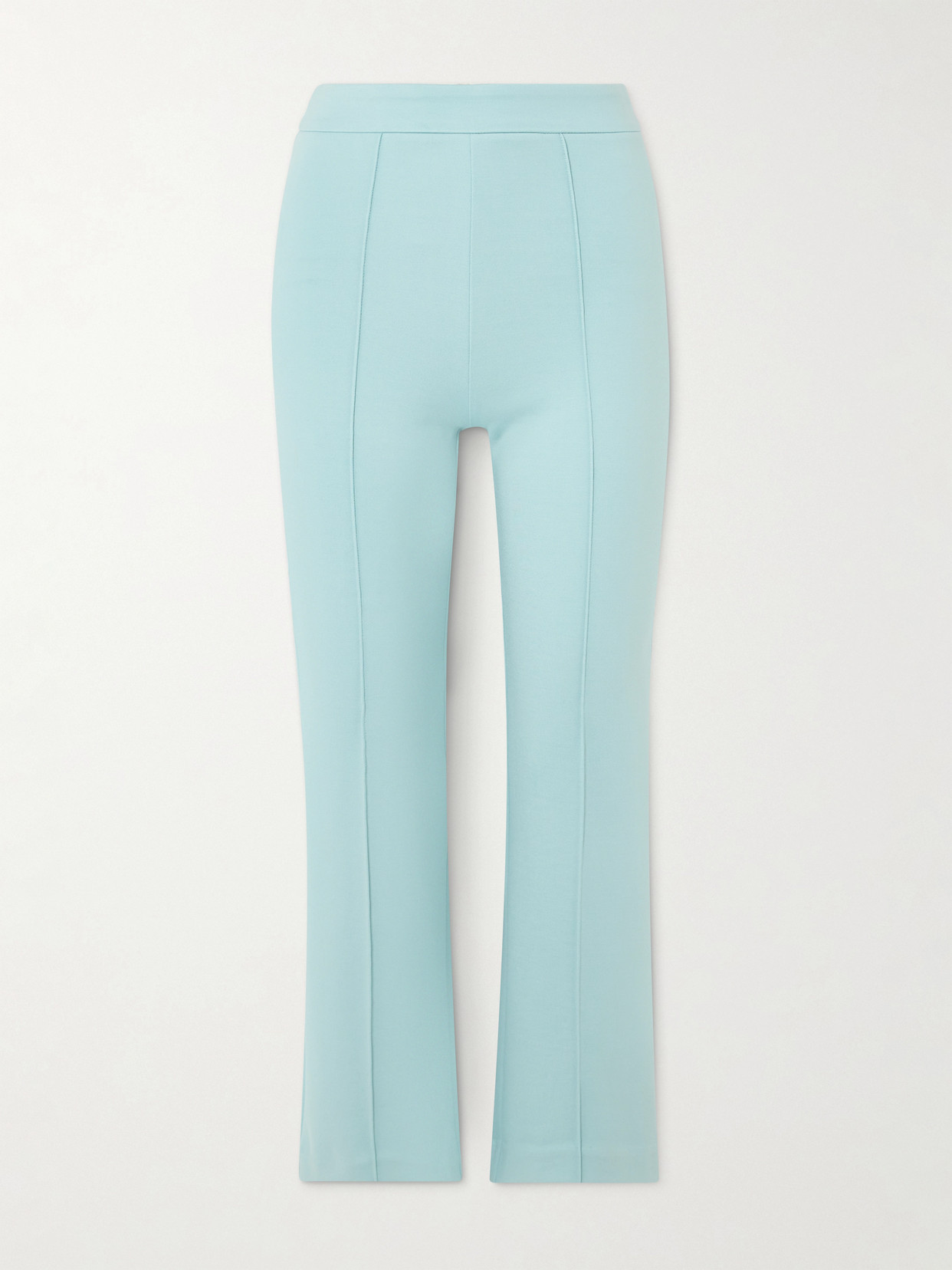 Staud Knack Cropped Stretch-jersey Straight-leg Pants In Green