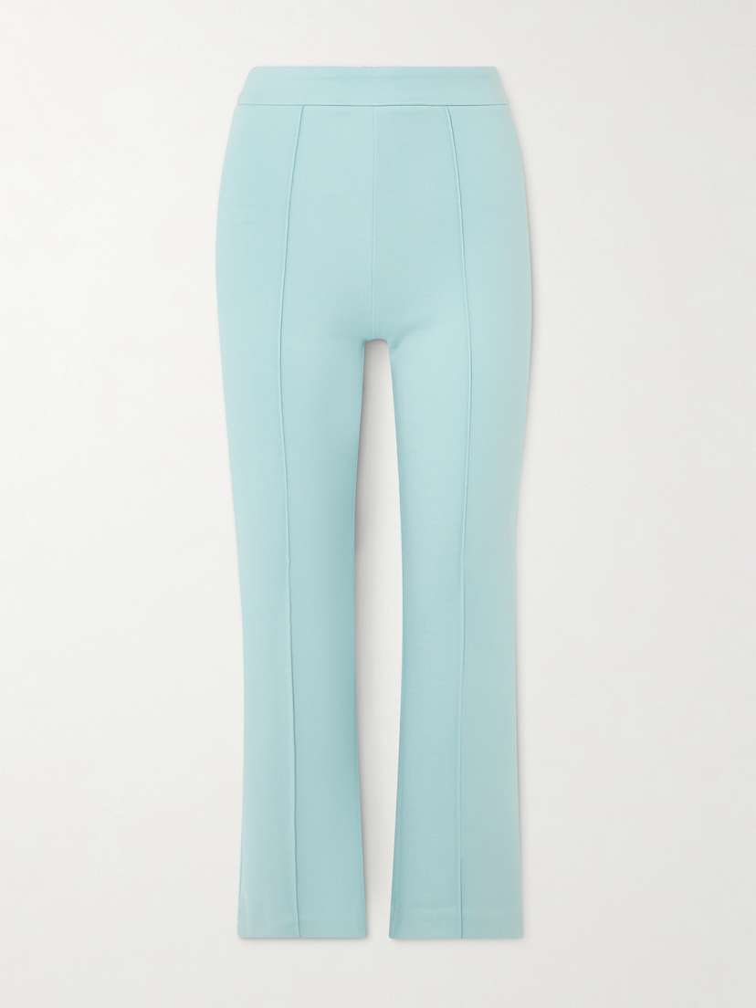 Staud Knack Cropped Stretch-jersey Straight-leg Pants