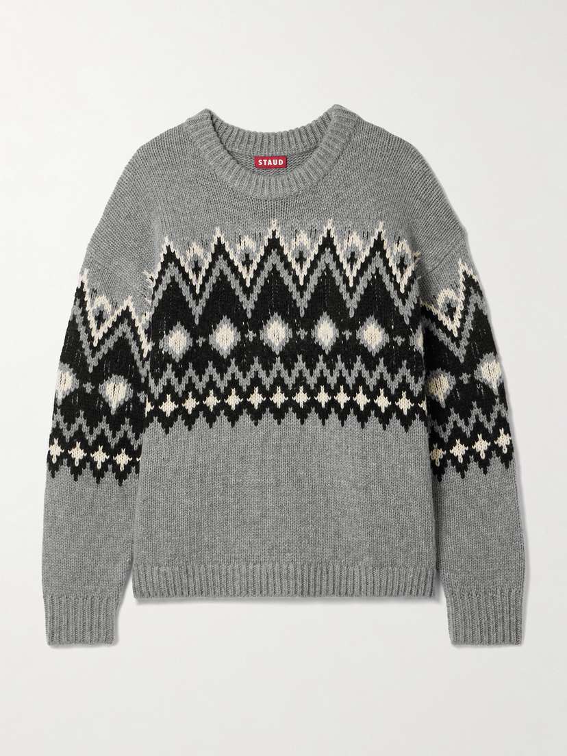 Staud Moritz Fair Isle Wool-blend Sweater