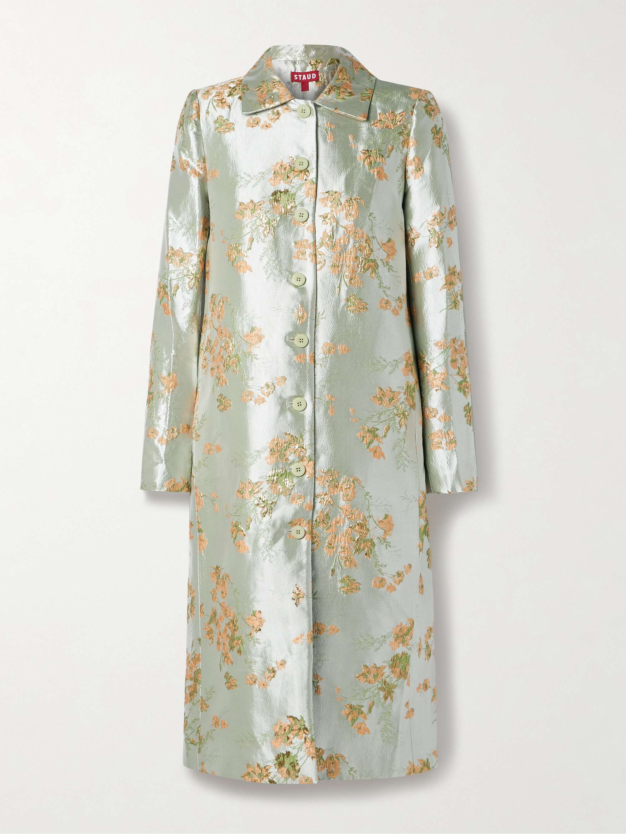 STAUD Antoinette metallic brocade coat | NET-A-PORTER