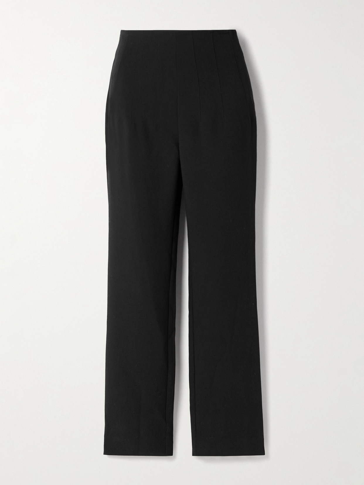 Staud Caleb Jersey Straight-leg Pants In Black