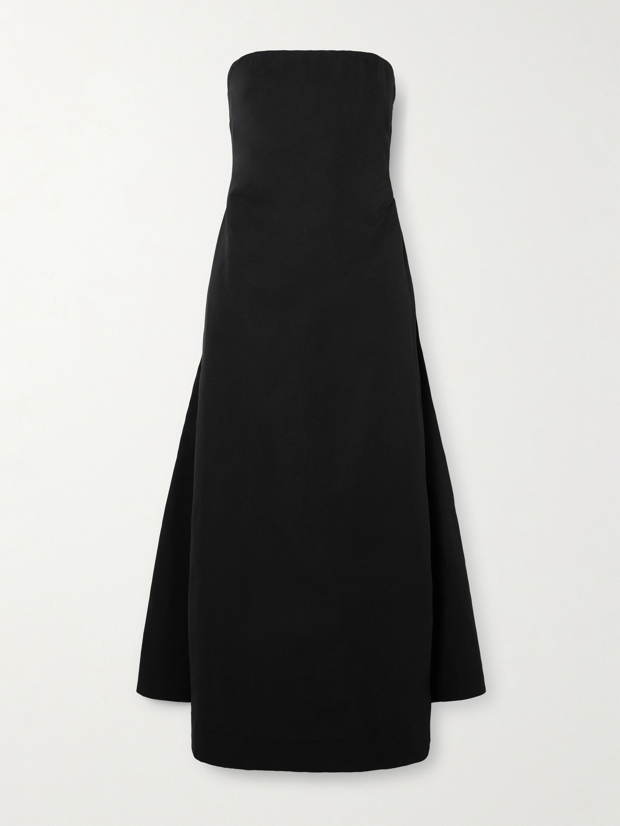 Staud Kennedy strapless cotton-blend grosgrain midi dress