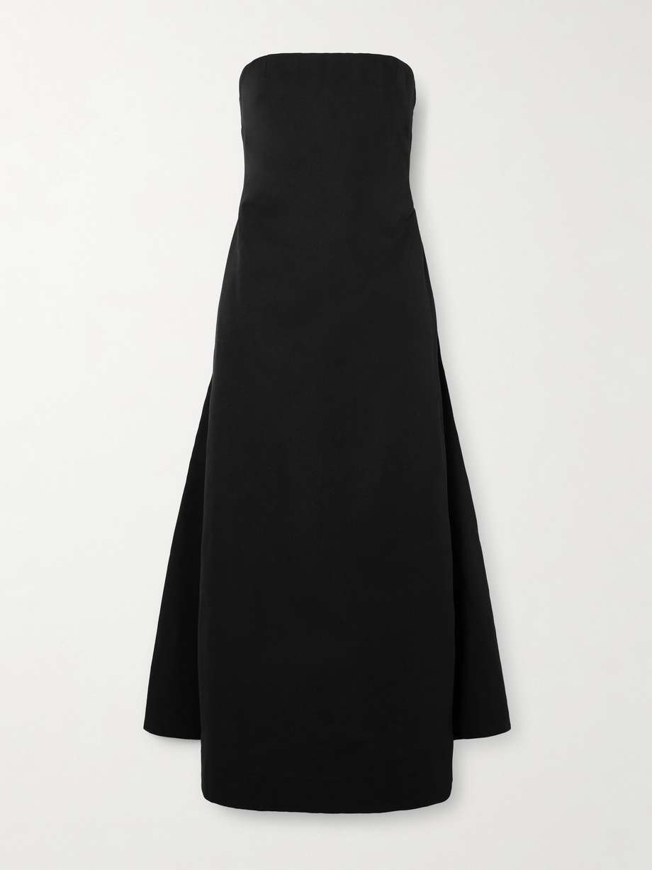 kennedy strapless cotton-blend grosgrain midi dress