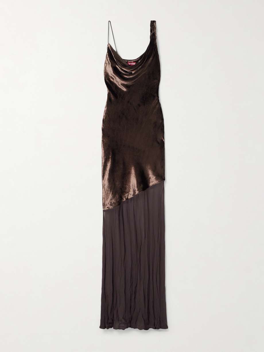 beaton draped velvet and chiffon gown