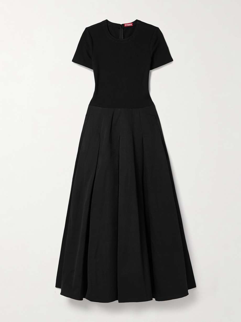 hopper stretch-jersey and pleated faille maxi dress