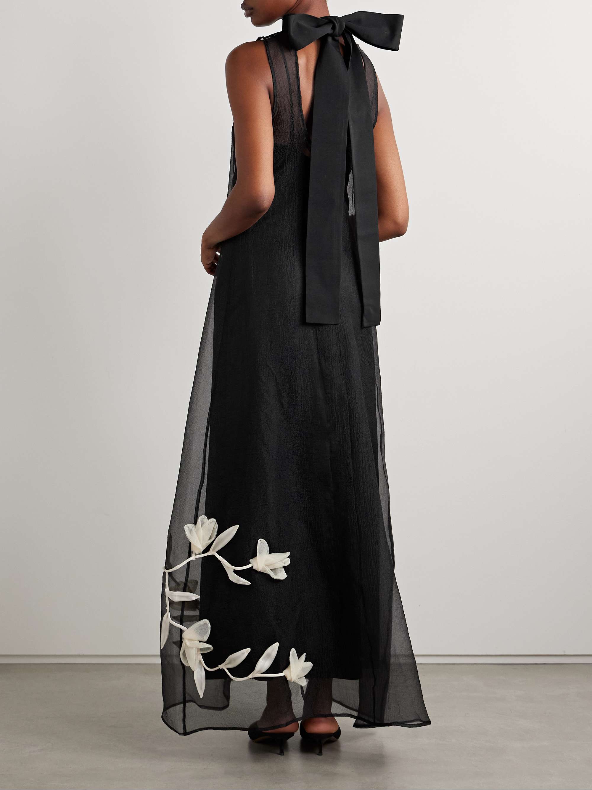 STAUD Albee appliquéd chiffon turtleneck maxi dress | NET-A