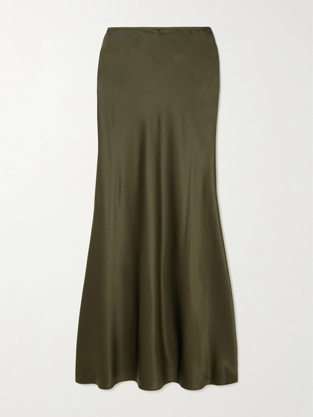 STAUD - Odin Silk-blend Satin Maxi Skirt - Green