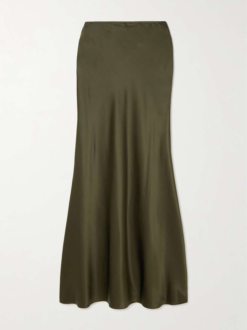 Staud Odin Silk-blend Satin Maxi Skirt