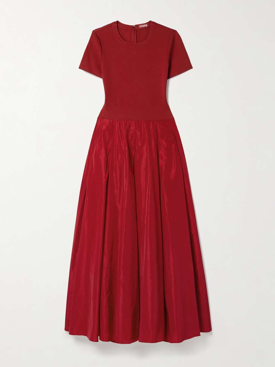 hopper stretch-jersey and pleated faille maxi dress