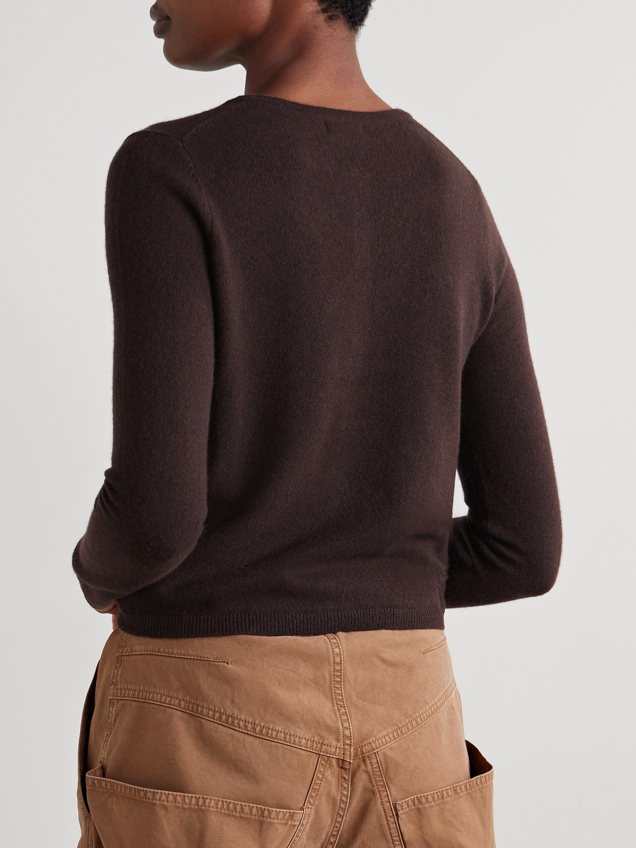 Staud Midnight Cashmere Cardigan In Brown