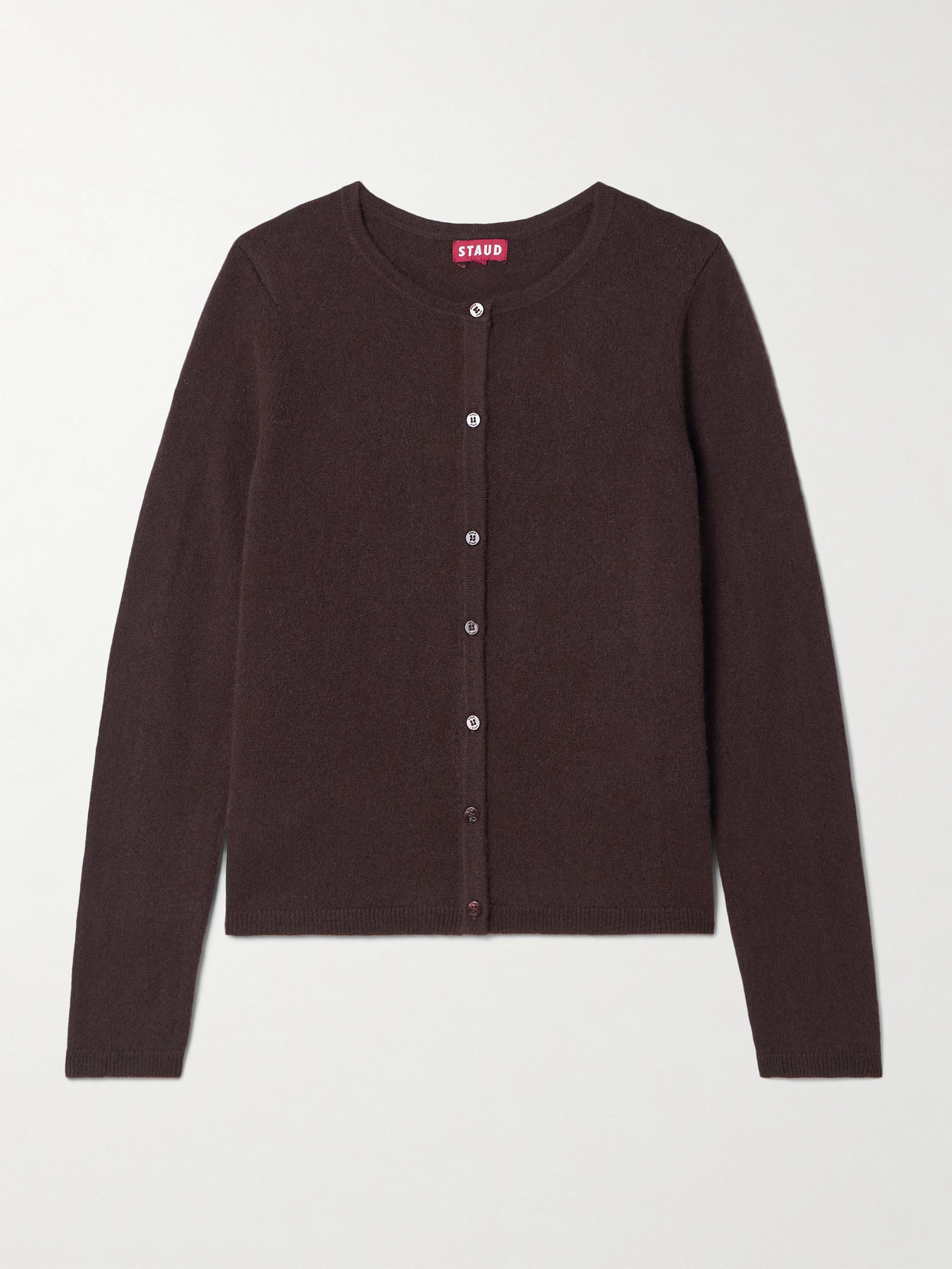 Staud Midnight Cashmere Cardigan In Brown