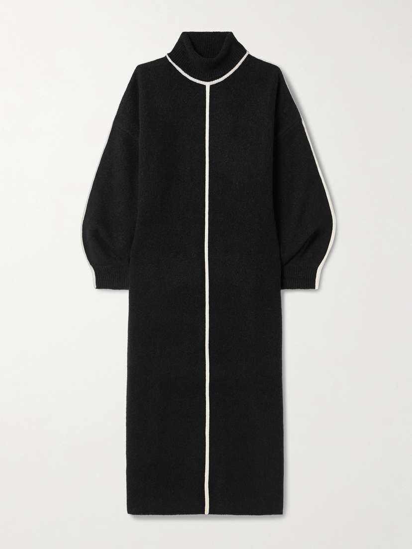 Staud Apres Knitted Turtleneck Midi Dress