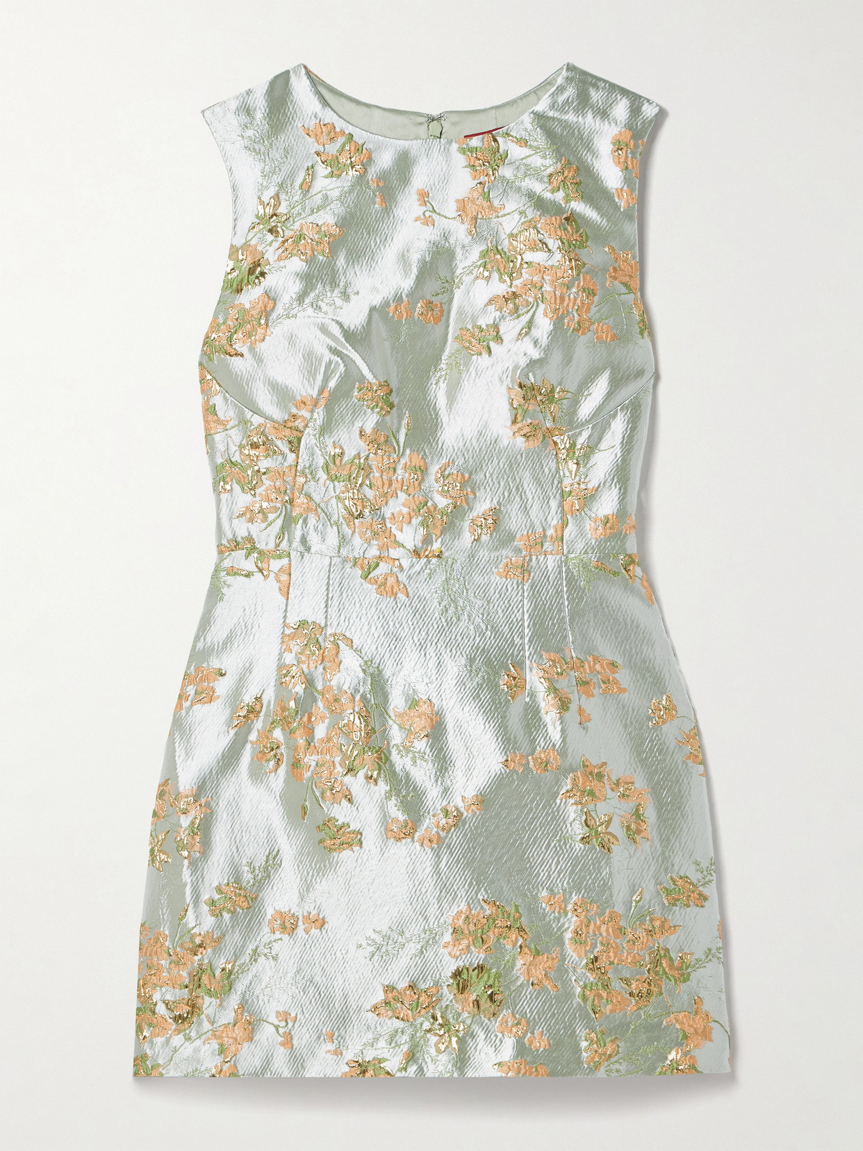 STAUD GARDEN METALLIC BROCADE MINI DRESS
