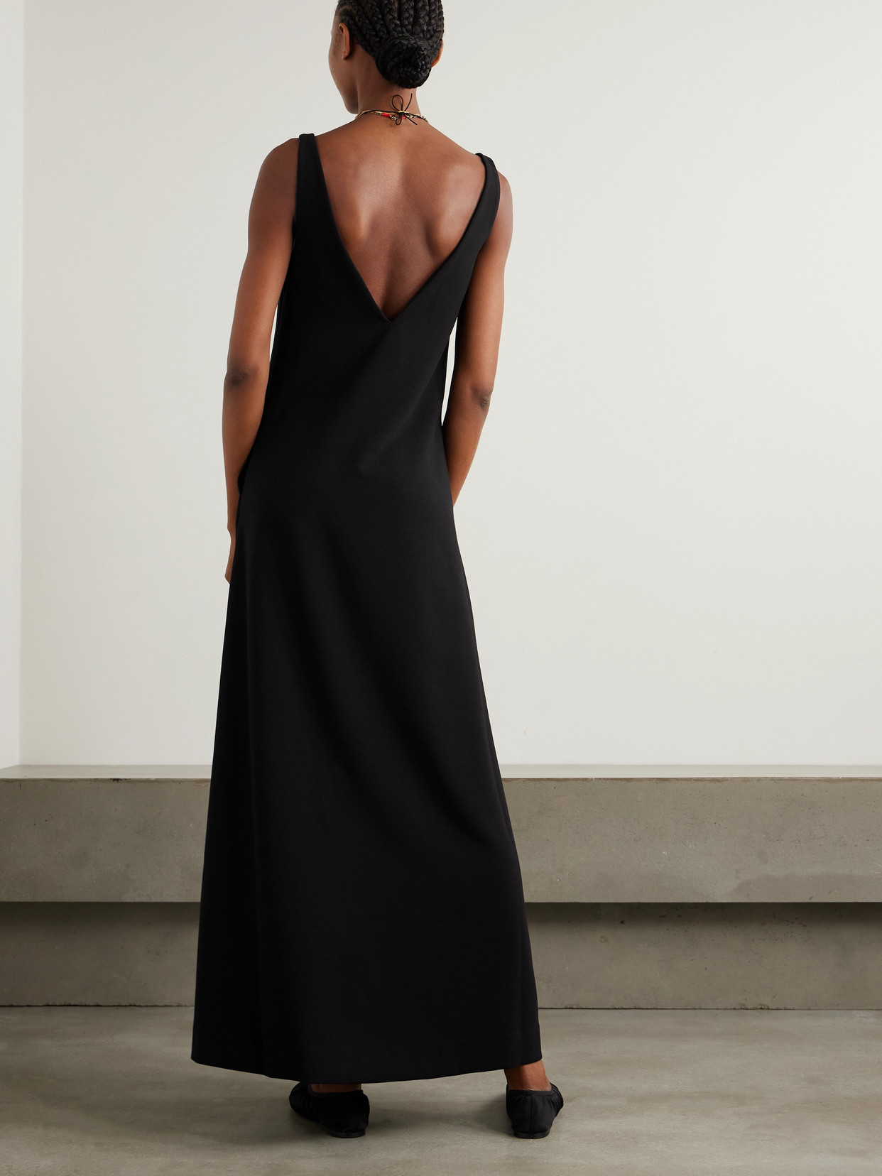 STAUD ZORA CREPE-JERSEY MAXI DRESS
