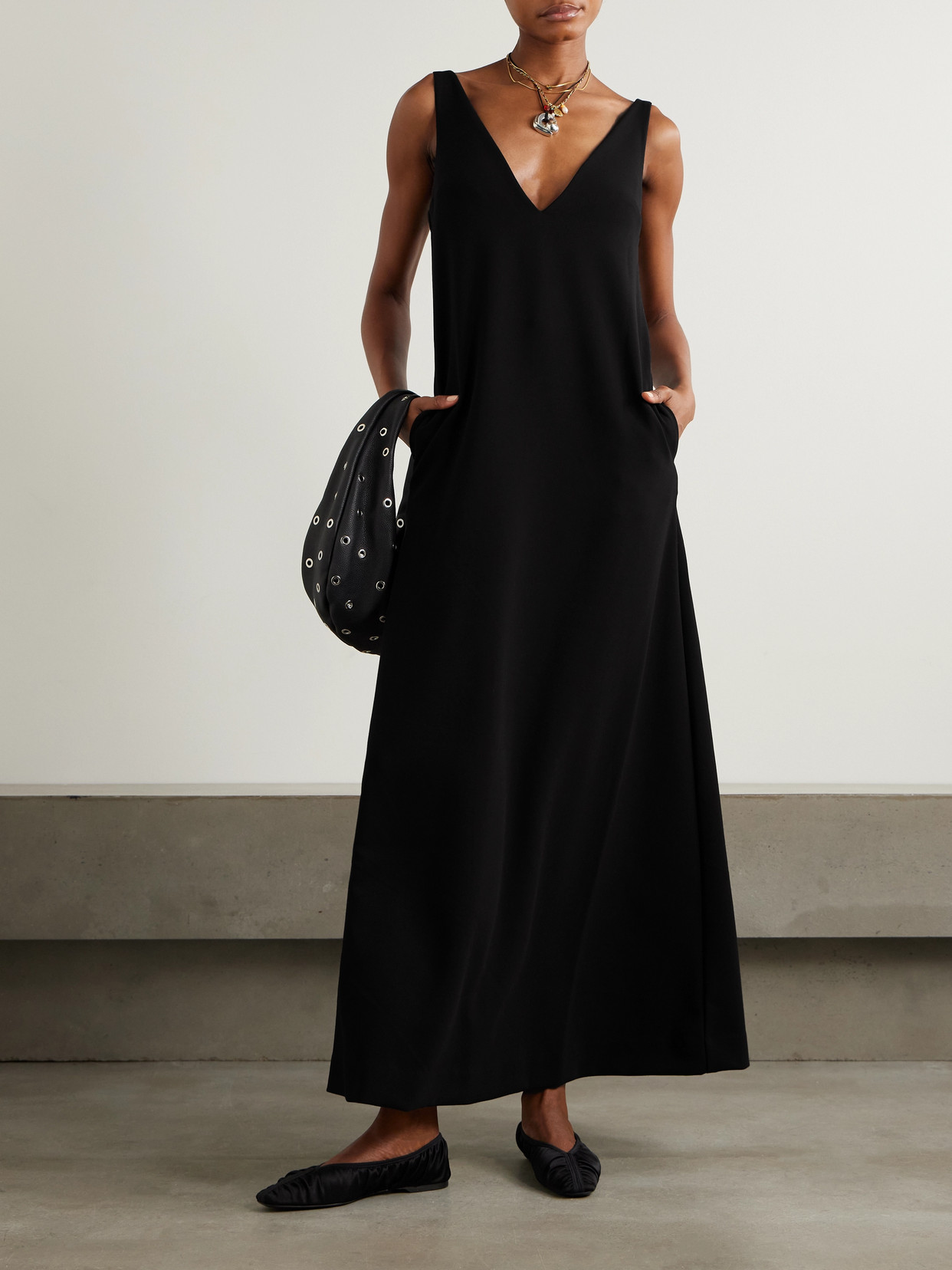 STAUD ZORA CREPE-JERSEY MAXI DRESS