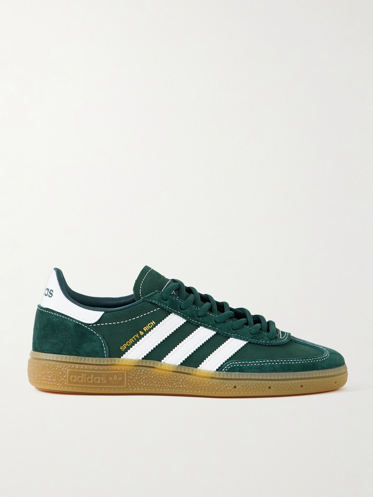 adidas Originals - + Sporty & Rich Handball Spezial Leather-trimmed Suede And Nubuck Sneakers - Dark green
