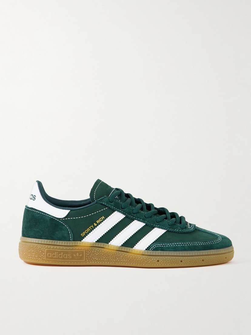 adidas Originals + Sporty & Rich Handball Spezial Leather-trimmed Suede And Nubuck Sneakers