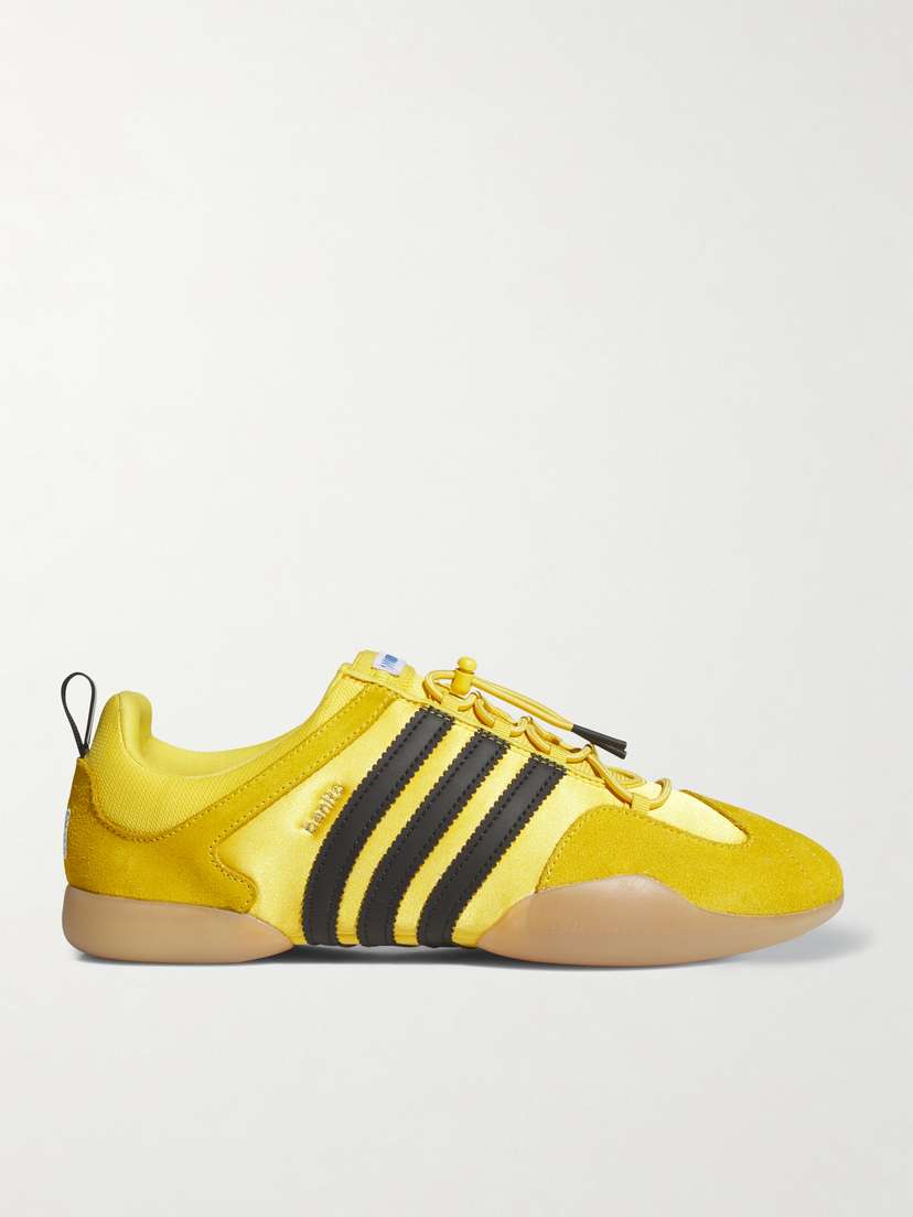 adidas Originals + Bad Bunny Ballerina Leather-trimmed Satin And Suede Sneakers