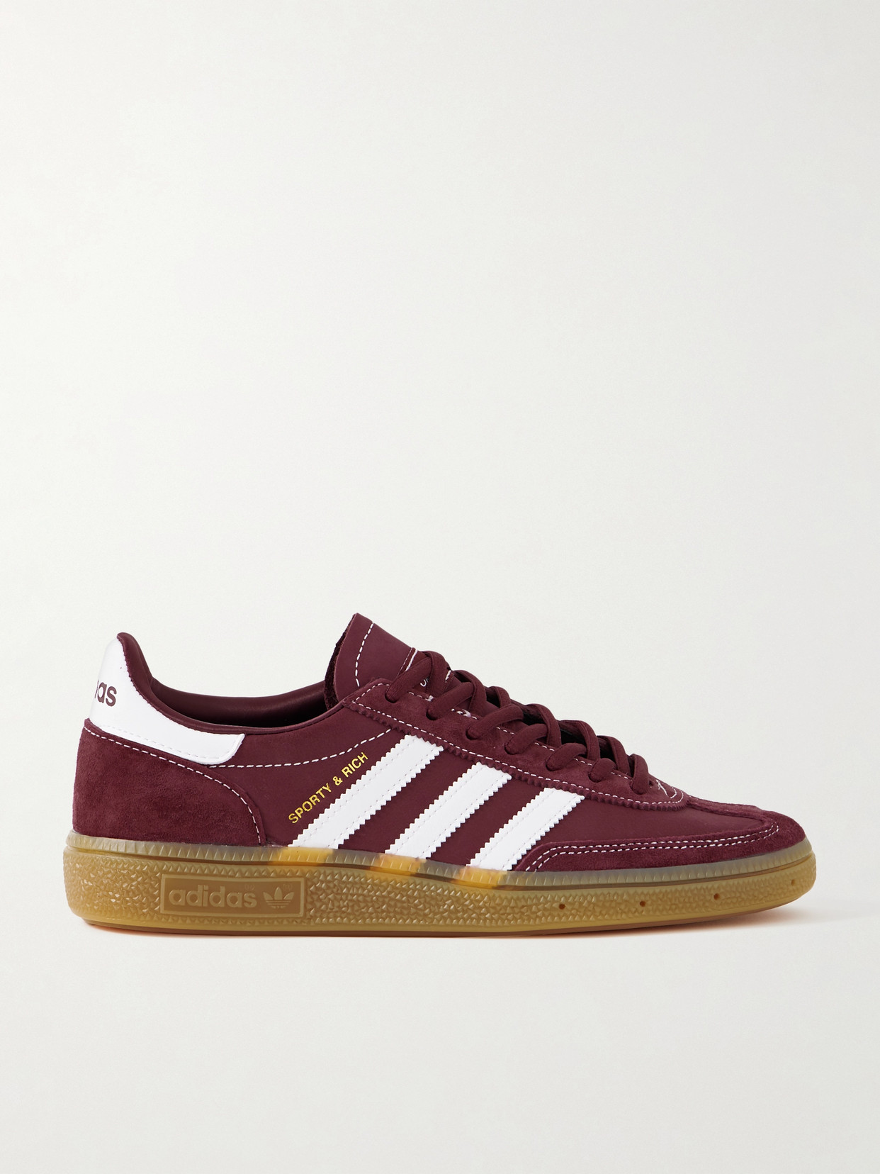 adidas Originals - + Sporty & Rich Handball Spezial Leather-trimmed Suede And Nubuck Sneakers - Burgundy