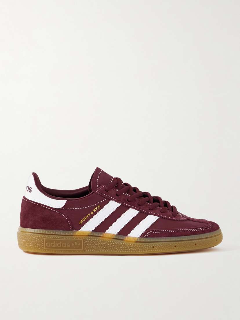 adidas Originals + Sporty & Rich Handball Spezial Leather-trimmed Suede And Nubuck Sneakers
