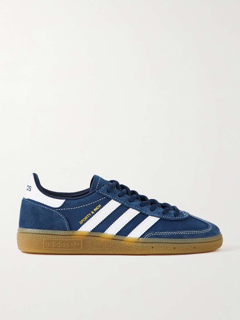 adidas Originals + Sporty & Rich Handball Spezial Leather-trimmed Suede And Nubuck Sneakers