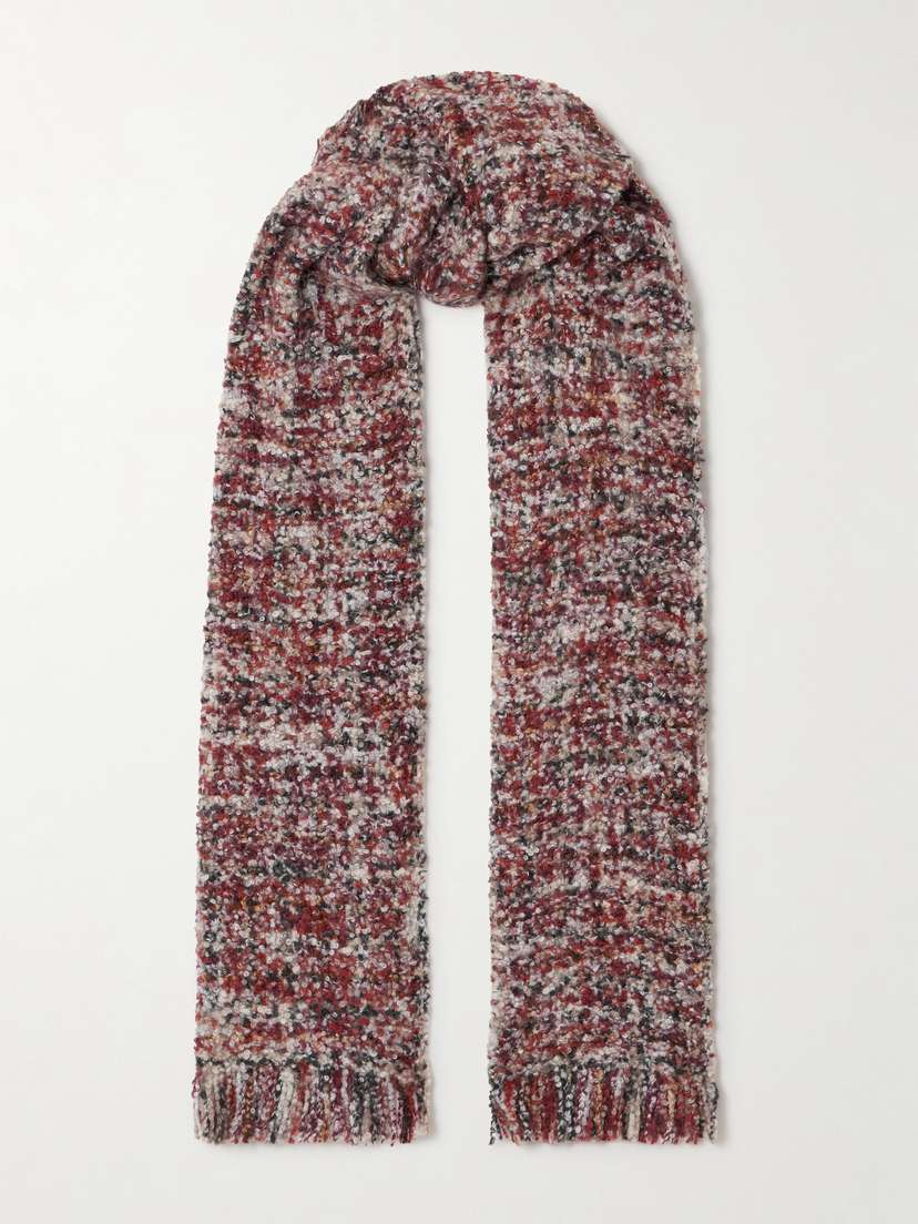 Loro Piana Fringed Cashmere And Silk-blend Bouclé Scarf