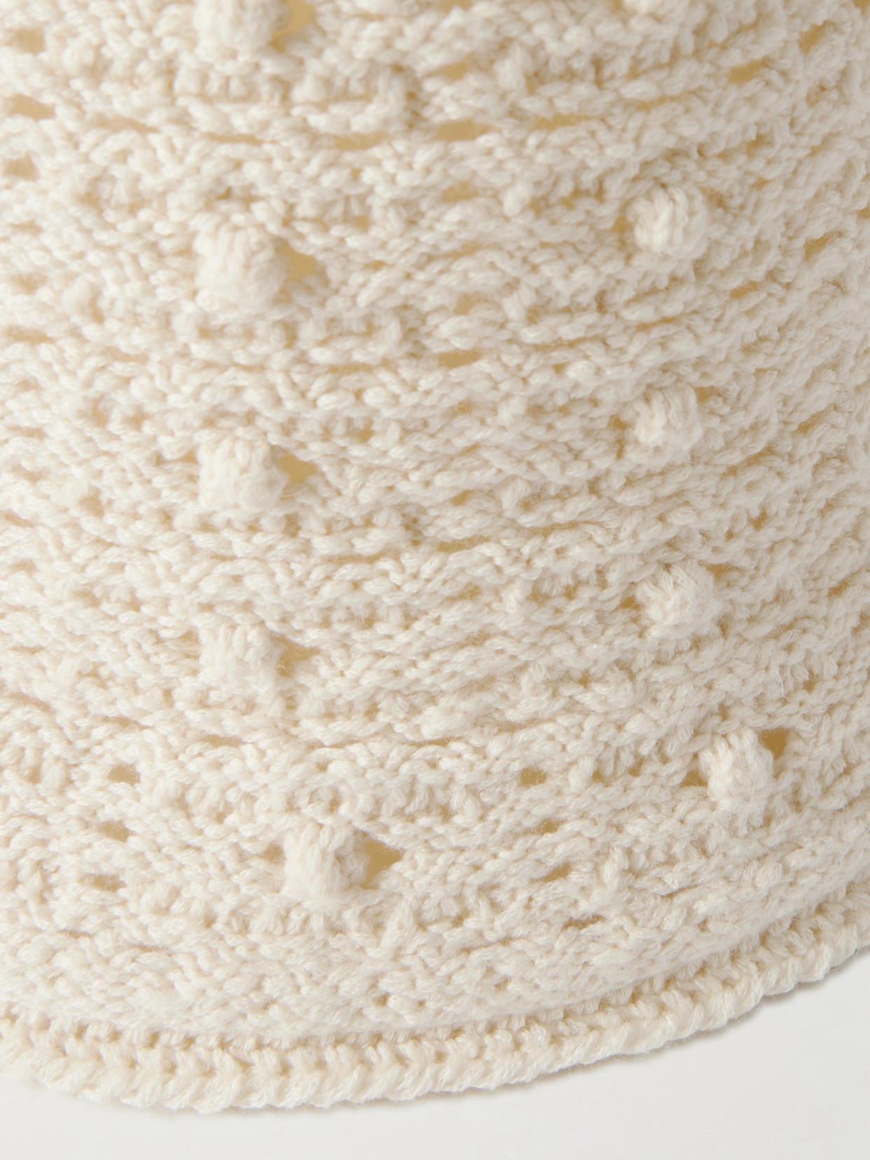 Loro Piana Arola Crocheted Cashmere-blend Bucket Hat In White
