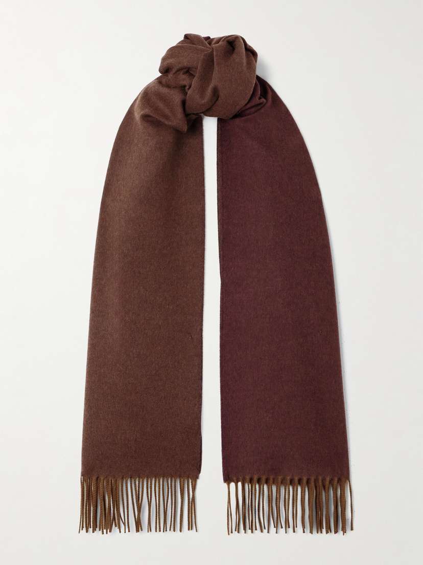 Loro Piana Fringed Two-tone Cashmere Scarf