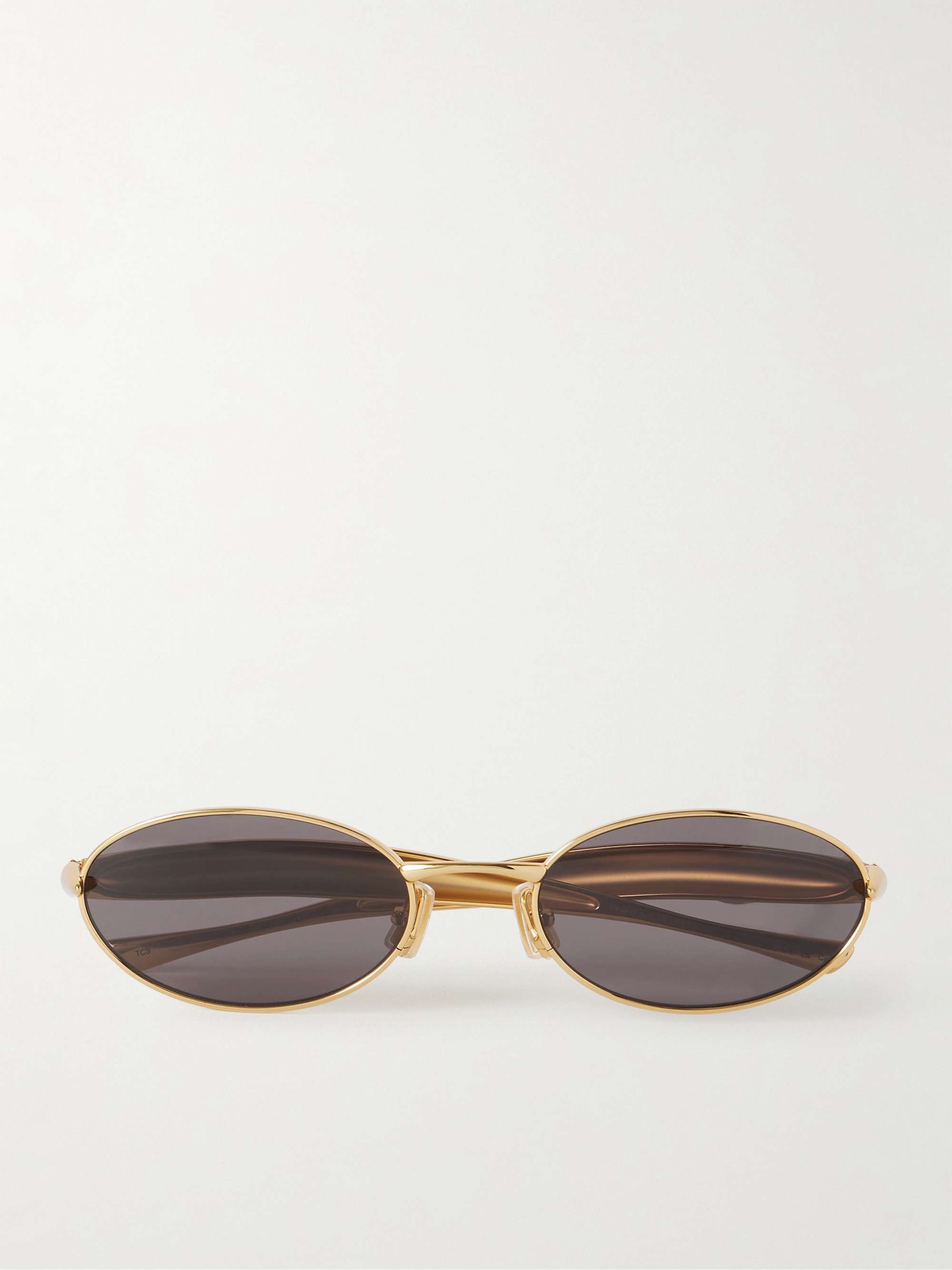 Gold Sardine oval-frame gold-tone sunglasses | BOTTEGA