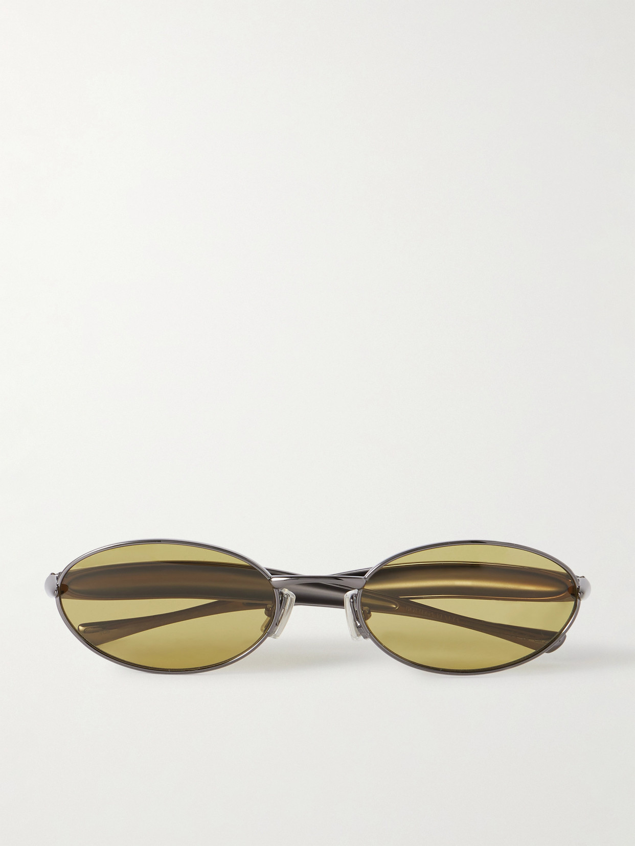BOTTEGA VENETA EYEWEAR - Sardine Oval-frame Gunmetal-tone Sunglasses - Silver