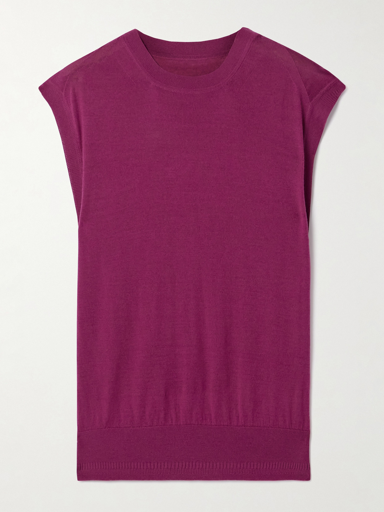 Another Tomorrow Wool Tank In Purple