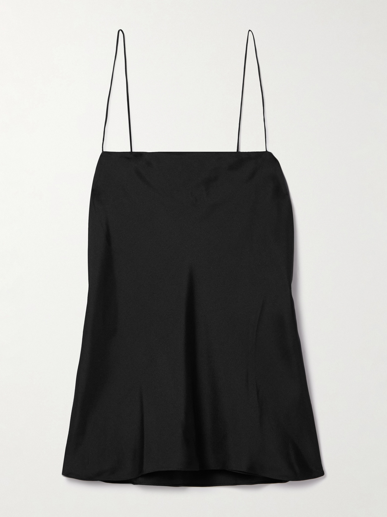 Another Tomorrow Silk-twill Camisole In Black