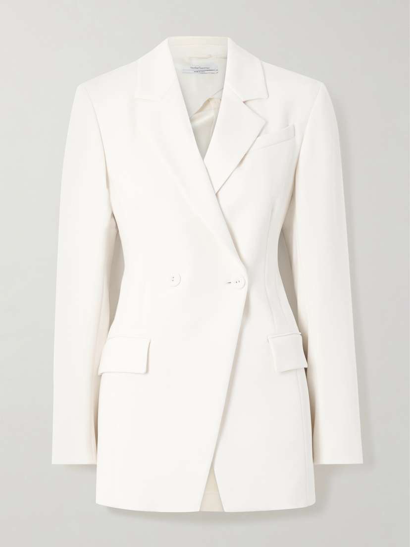Another Tomorrow Double-breasted Asymmetric Jersey Blazer