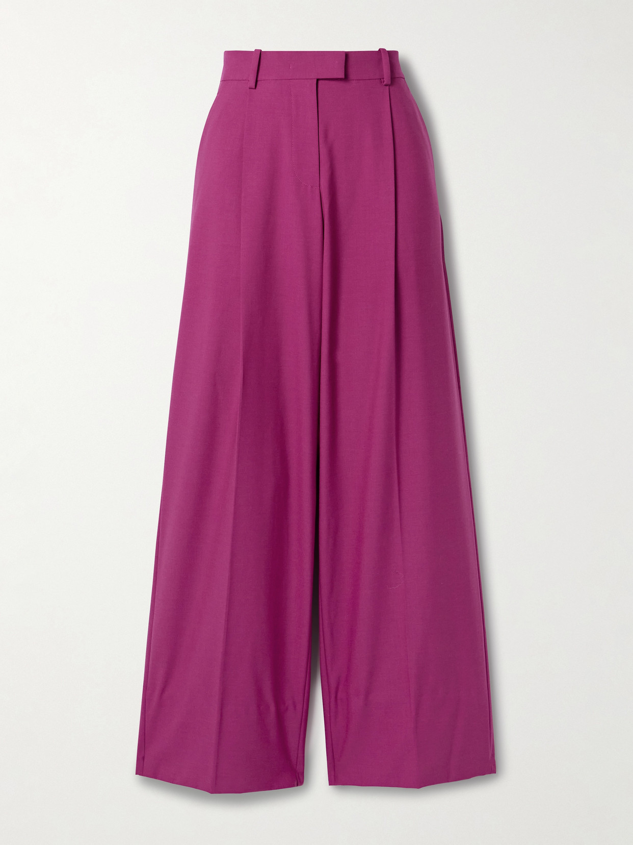 Another Tomorrow Wool-blend Wide-leg Pants In Purple