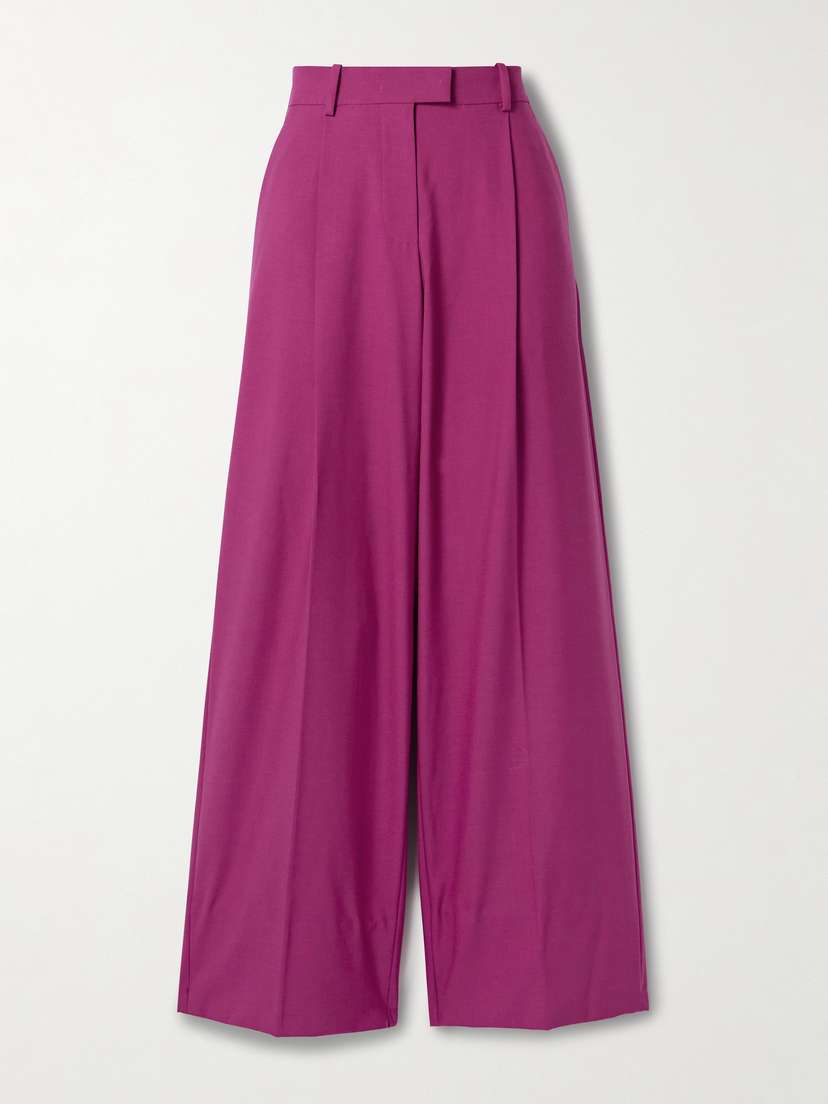 Another Tomorrow Wool-blend Wide-leg Pants
