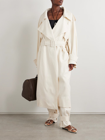 Another Tomorrow Oversized belted Lyocell and organic cotton-blend trench coat