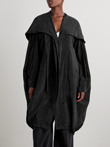 Another Tomorrow Oversized hooded TENCEL™ Lyocell jacket