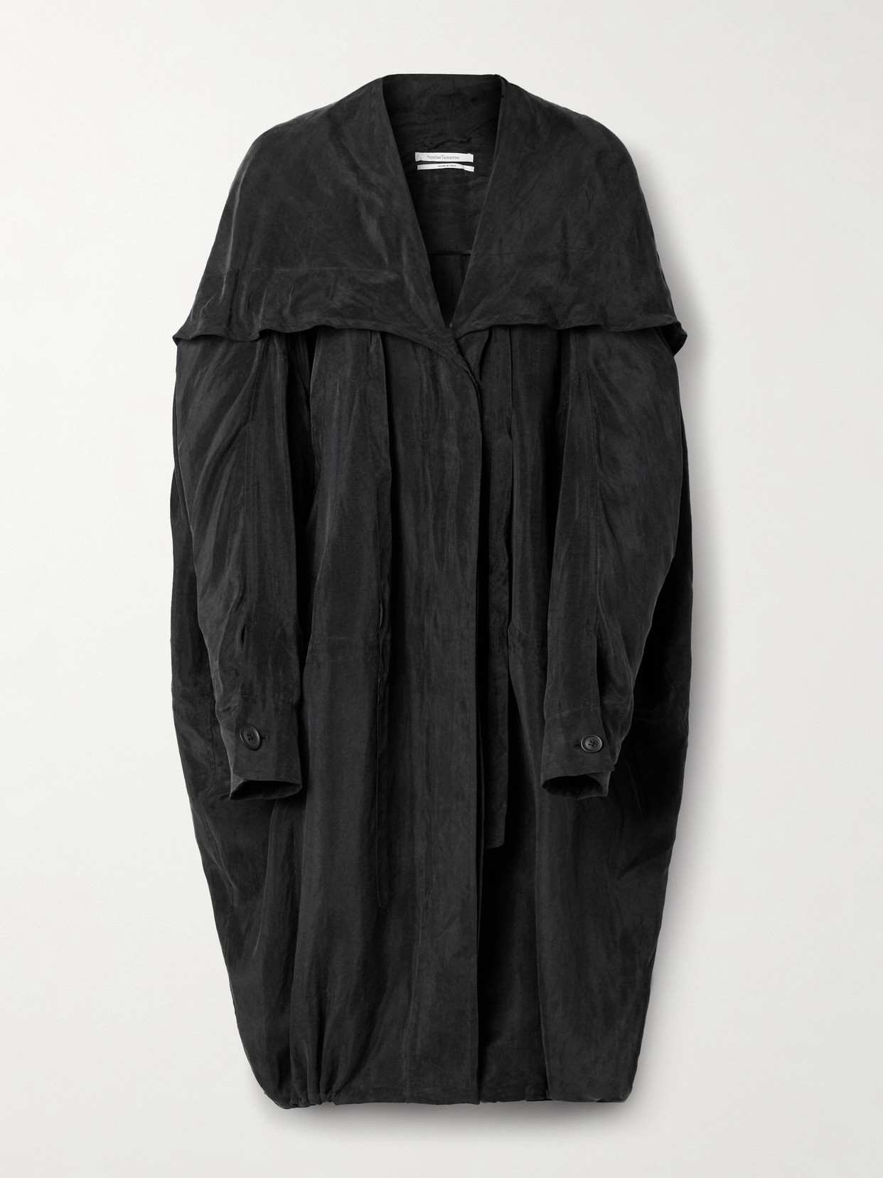 Another Tomorrow Oversized Hooded Tencel™ Lyocell Jacket In Black