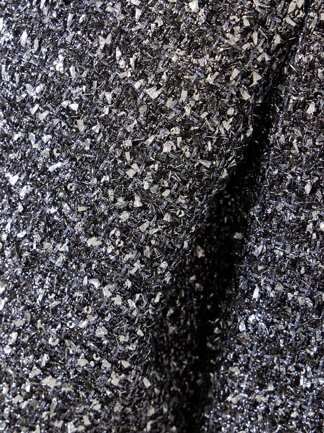 Maria Mcmanus Metallic Paillette Tweed Shrunken Jacket In Silver