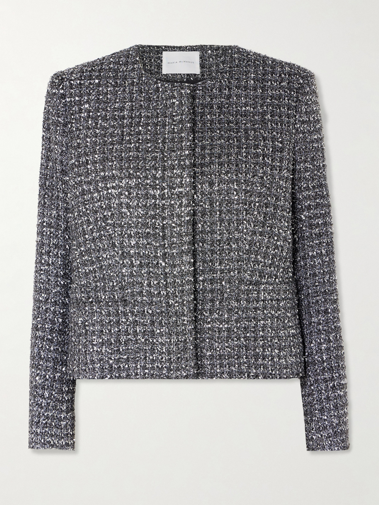 Maria McManus - Sequin-embellished Metallic Tweed Jacket - Silver