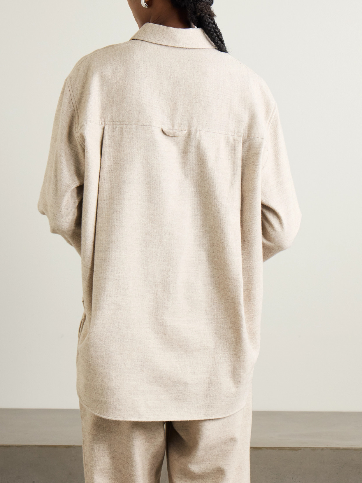 Maria Mcmanus Oversized Cotton And Wool-blend Flannel Shirt In Neutrals
