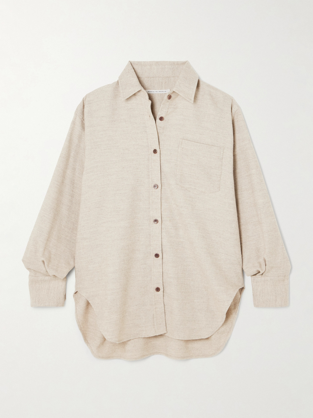 Maria Mcmanus Oversized Cotton And Wool-blend Flannel Shirt In Neutrals